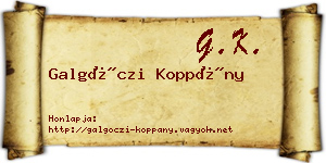 Galgóczi Koppány névjegykártya